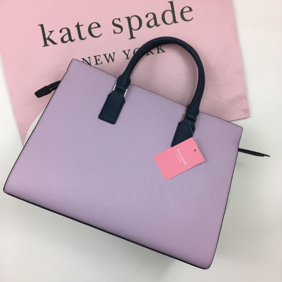 ♠️ Kate Spade Cameron Purple Satchel Tote Bag NEW - Picture 3 of 8